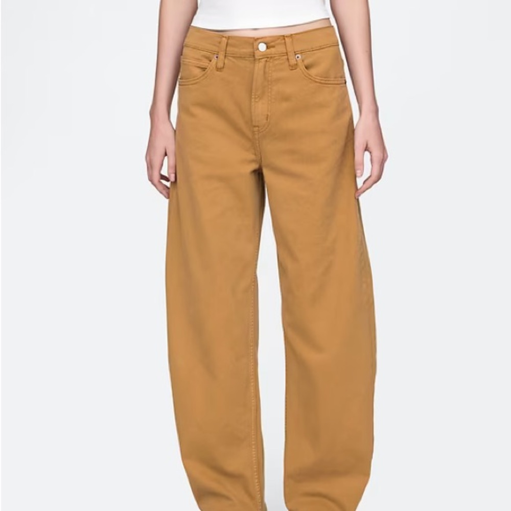 GAP Women's high waist barrel jeans, riverbed brown